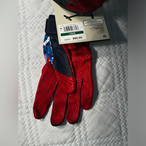 $60 UNDER ARMOUR UA Harper Pro Batting Gloves Men's Large USA Stars & Stripes - Picture 5 of 7
